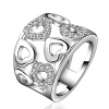 SunIfSnow Silver-Plated A Lot of Love Heart-Shaped Diamond Zircon Ring