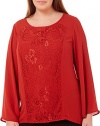 AGB Plus Lace Panel Tunic Top