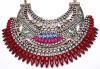Girl Era Luxury Crystal Fashion Jewelry Bling Chunky Chain Fine Necklaces For Women(red)