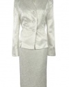 Womens Floral Jacquard Business Suit Jacket & Skirt Set (6, Vanilla Ice)