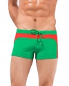 FCC Mens Fashionable Swimming Lace-up Briefs Trunks Sports Underwear (Green Size XL)