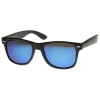 zeroUV - Flat Matte Reflective Revo Color Lens Large Horn Rimmed Style Sunglasses - UV400