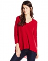 Two by Vince Camuto Women's Long Sleeve Split Back Shirttail Tunic