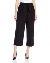 Vince Camuto Women's Soft Belted Pant with Front Pleats, Rich Black, 8