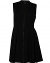 Alfani Zip Up Dress with Faux Leather Accents in Deep Black