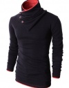 H2H Mens Casual Slim Fit Color Point Turtleneck Knit Pullover Sweater