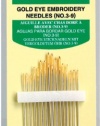 Clover No. 3-9 Gold Eye Embroidery Needles, Pack of 16