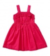 Bloome Big Girls Spring Crochet-Trim Dress With Square Neck - Hot Pink - 14