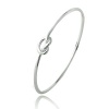 Hoops & Loops Sterling Silver Polished Love Knot Bangle Bracelet