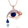 Dream Alice Rose Gold Personality Eyes Pendant Long Necklace.tears of Canthus