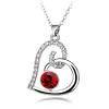Dream Alice Austrian Crystal Heart Shape pendant necklace The bird and the bee