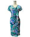 Parolari Emilio Pucci Wrap Fit Dress in Abstracted Print Made in Japan Made to Order