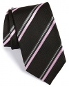 Boss Hugo Boss Striped Italian Silk Tie, Black 3 (7.5 CM) 50291550