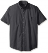 Van Heusen Men's Big-Tall Short Sleeve Luxe Touch Solid Shirt, Black, 2X-Large Big