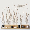 ORDERIN Wall Decal Abstract Beautiful Reeds Grass Butterfly Removable Wall Stickers for Wall and Home Decoration