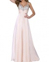 Onlinedress Women's Spaghetti Straps Rhinestone Chiffon Evening Long prom dress
