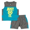 Nike Little Boys 2 Piece Just Do It Muscle Tee & Shorts Set Cool Grey (7)