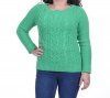Lauren Jeans Co. New Green Boat-Neck Cable-Knit Sweater XS $99.5 DBFL
