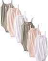 Burt's Bees Baby Baby-Girls Infant Set Of 6 Organic Multi Camisole Bodysuits