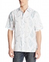 Cubavera Men's Short Sleeve Linen Leaf Print Shirt