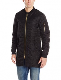 Scotch & Soda Men's All-Over Quilted Long Bomber Jacket