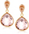 Coralia Leets Jewelry Design Peach Colored Pave Post Teardrop Earrings