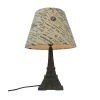 Simple Designs LT3010-BSL Eiffel Tower Lamp with Printed Fabric Shade, French Script/Blue Slate