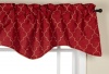 Stylemaster Hudson 52 by 17-Inch Embroidered Lined Valance with Cording, Crimson