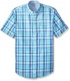 IZOD Men's Big & Tall Short-Sleeve Saltwater Plaid Shirt