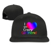 Custom Unisex-Adult I Love My Crazy Girlfriend Casual Baseball Hats Black