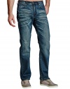 GUESS Men's Crescent Straight Jeans in Medium Wash