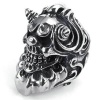 Stainless Steel Ring for Men, Dead Head Ring Gothic Black Band Silver Band 33MM Epinki