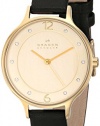 Skagen Women's SKW2266 Anita Gold-Tone Stainless Steel Watch with Black Leather Strap