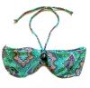 Shoshanna Women's Paisley Print Bandeau Bikini Top, Teal