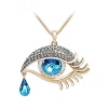 Yuriao Woman's Unique Fashion Eye Lashes Crystal Diamond Teardrop Statement Necklace