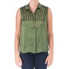 Elizabeth and James Womens Misaki Silk Hammered Casual Top