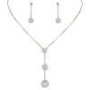 EleQueen Women's Long Bridal Ball Necklace Earrings Set Adorned with Swarovski® Crystals
