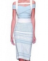 Celebritystyle women's blue off shoulder 2pc bandage dress