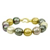 Majorica 14mm Multicolor Baroque Pearl Gold Vermeil Strand Bracelet