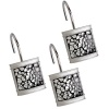 Shower Curtain Hooks by Creative Scents Brushed Nickel Collection- Set of 12- 100% Rust Proof- Impressive Strength- Effortless to Install- No Snagging- Beyond Beautiful! Silver Mosaic Glass