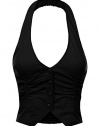 FPT Womens Stretchy Cropped Halter Vest