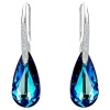 EleQueen 925 Sterling Silver CZ Teardrop Hook Earrings Adorned with Swarovski® Crystals