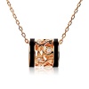 B.Catcher 18k Rose Gold-plated 925 Sterling Silver Cubic Zirconia Roll Bead Swirls Chain Necklace 18
