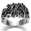 Stainless Steel Ring for Men, Claw Ring Gothic Black Band Gold Epinki
