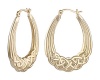G&H Fashion Gold Plated Woven Creole Click-Top Hoop Earrings