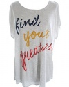 Style & Co Women's Plus Short Sleeve Embellished Graphic Shirt 2x White Heather