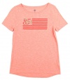 Tommy Hilfiger Womens Heathered Americana Graphic Tee