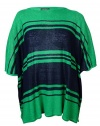 LRL Lauren Jeans Co. Women's Striped Linen Knit Poncho Top