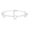 Hoops & Loops Sterling Silver Open Hearts Chain Anklet