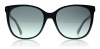 Gucci Women's Rounded Sunglasses, Black Crystal/Grey, One Size